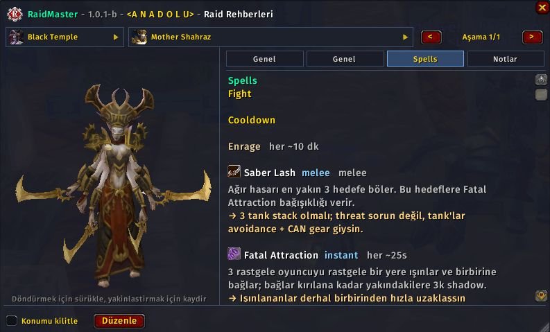 RaidMaster Mother Shahraz yetenek ve cooldown rehberi